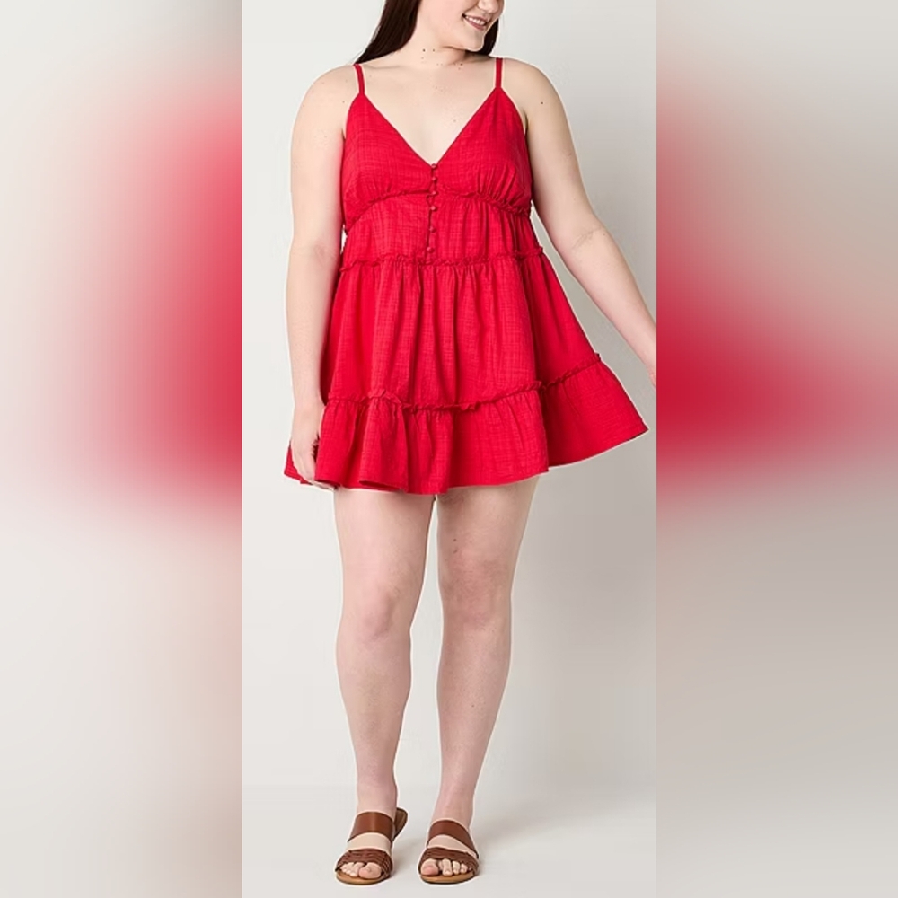 Arizona Junior's Summer Dress Sz XXL Tomato Puree Color